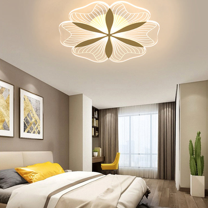 Modern Style Flower Shade Ceiling Lamp Metal 1 Headed Ceiling Lighting for Restaurant