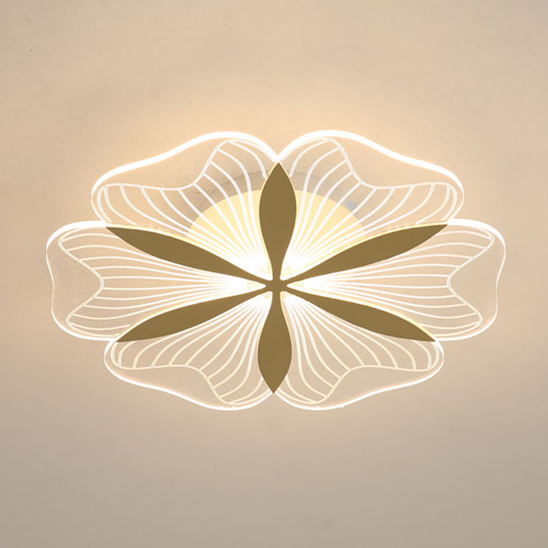 Modern Style Flower Shade Ceiling Lamp Metal 1 Headed Ceiling Lighting for Restaurant