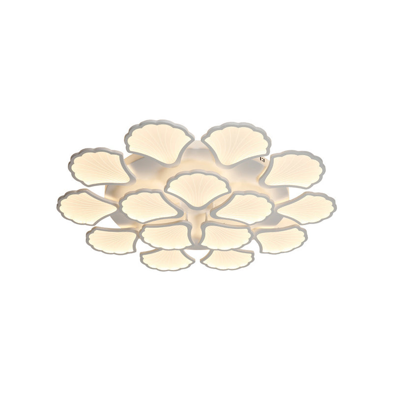 Ceiling Mounted Light Simple Metal Living Room LED Ceiling Lamp in White