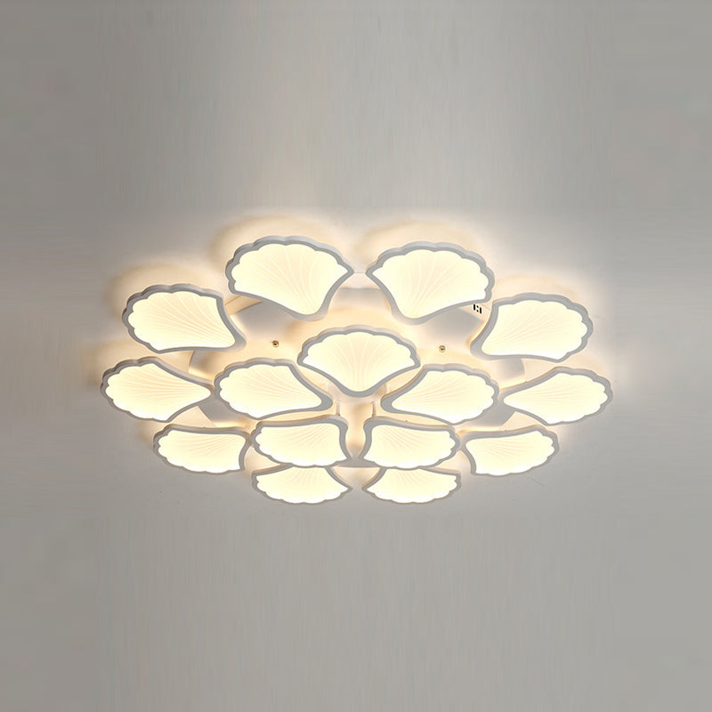 Ceiling Mounted Light Simple Metal Living Room LED Ceiling Lamp in White