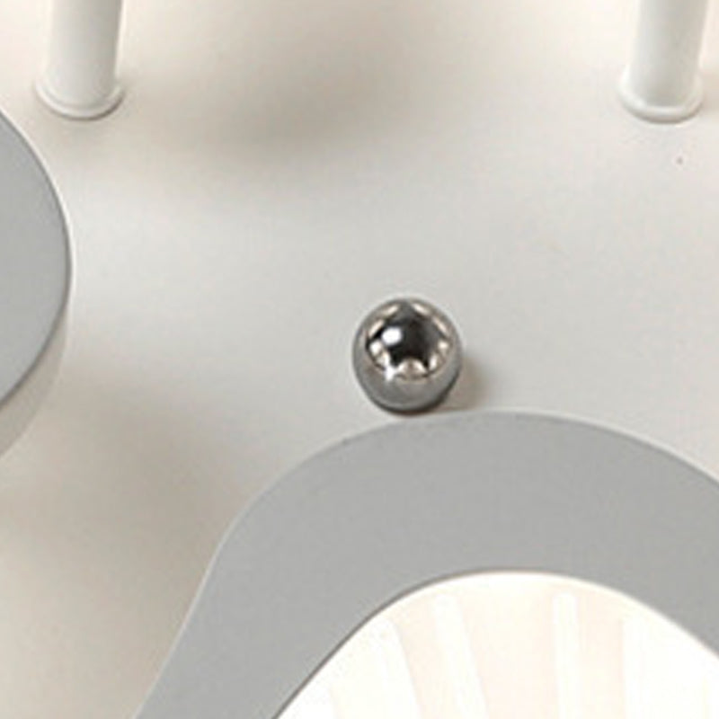 Ceiling Mounted Light Simple Metal Living Room LED Ceiling Lamp in White