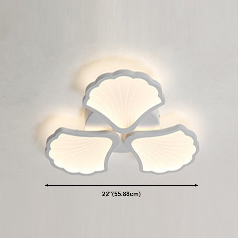 Ceiling Mounted Light Simple Metal Living Room LED Ceiling Lamp in White