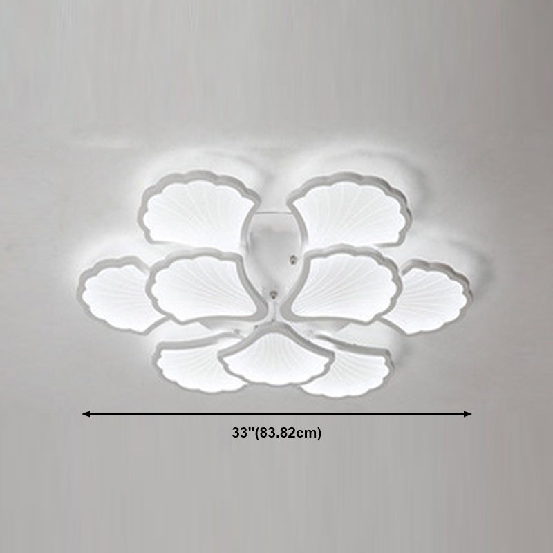 Ceiling Mounted Light Simple Metal Living Room LED Ceiling Lamp in White