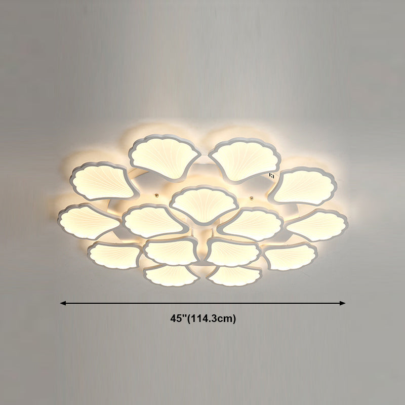 Ceiling Mounted Light Simple Metal Living Room LED Ceiling Lamp in White