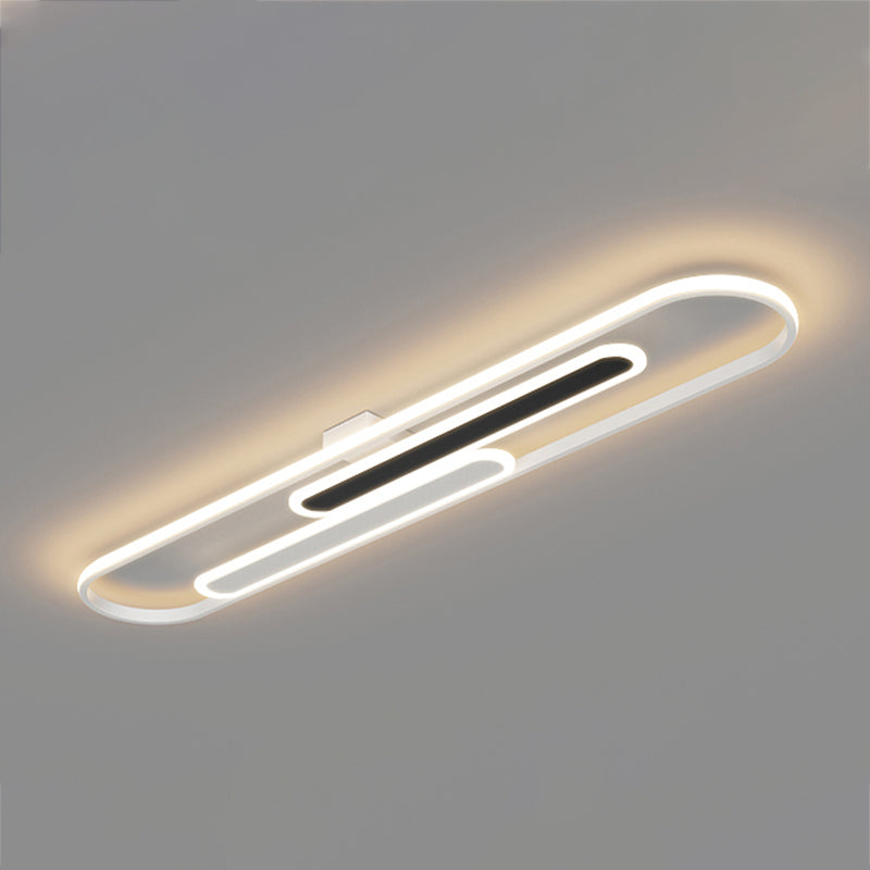 Modern Style Linear Shade Ceiling Light Metal 3 Headed Ceiling Light for Restaurant