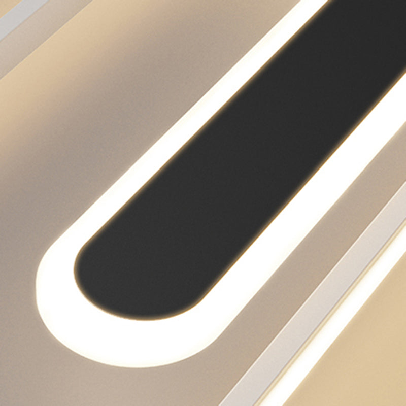 Modern Style Linear Shade Ceiling Light Metal 3 Headed Ceiling Light for Restaurant