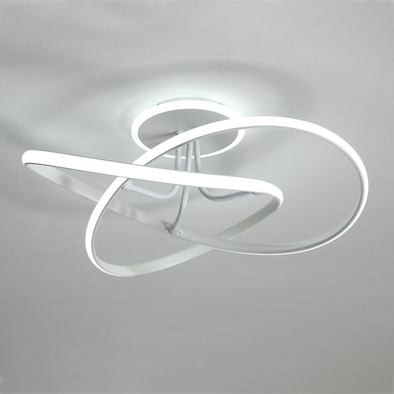 Modern Style Linear Shade Ceiling Light Metal 2 Headed Ceiling Light for Dining Room