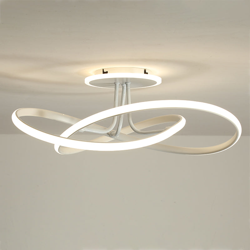 Modern Style Linear Shade Ceiling Light Metal 2 Headed Ceiling Light for Dining Room