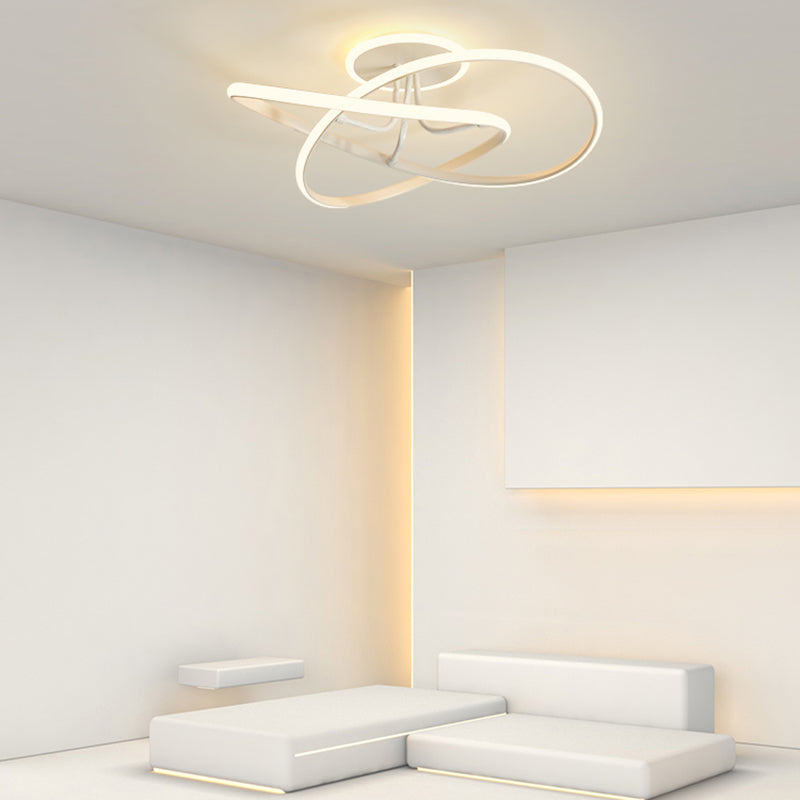 Modern Style Linear Shade Ceiling Light Metal 2 Headed Ceiling Light for Dining Room