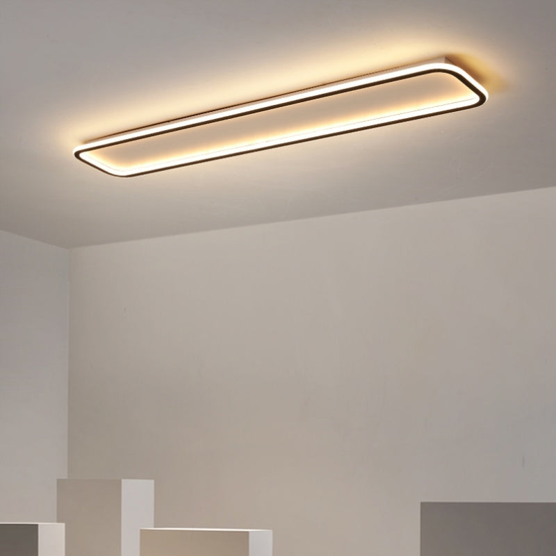 Metal Square Shade Flush Ceiling Light Modern Style 1 Light Flush Mount Fixture in White