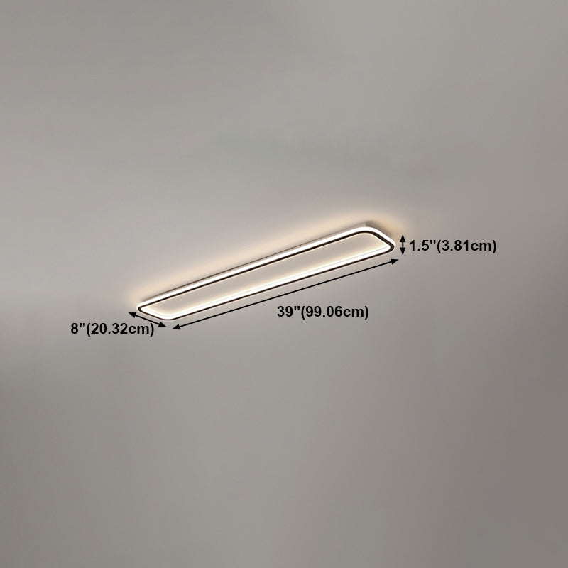 Metal Square Shade Flush Ceiling Light Modern Style 1 Light Flush Mount Fixture in White