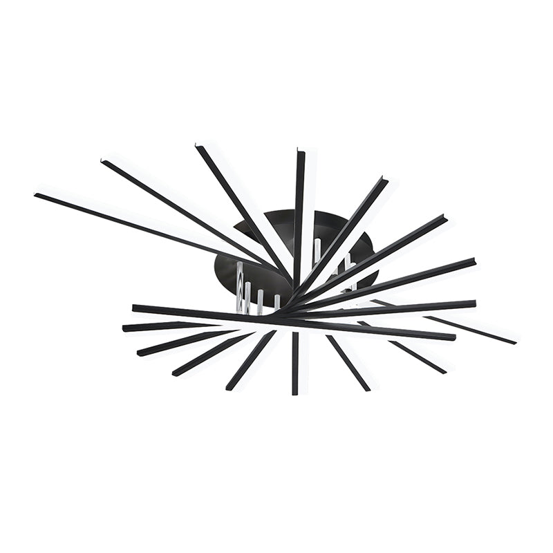 Line Shape LED Ceiling Lamp Modern Iron Flush Mount for Bedroom