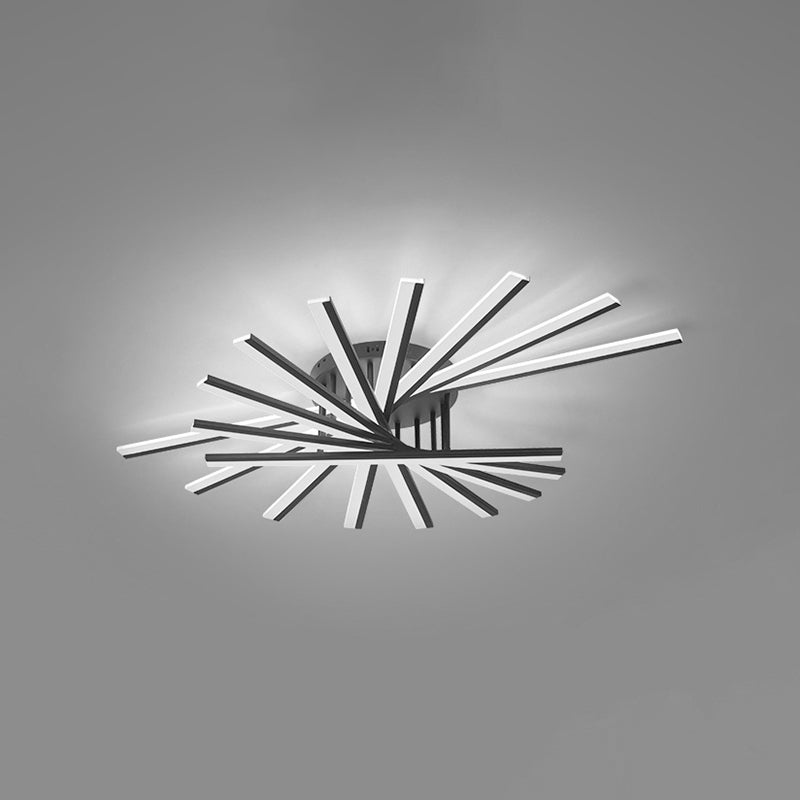 Line Shape LED Ceiling Lamp Modern Iron Flush Mount for Bedroom