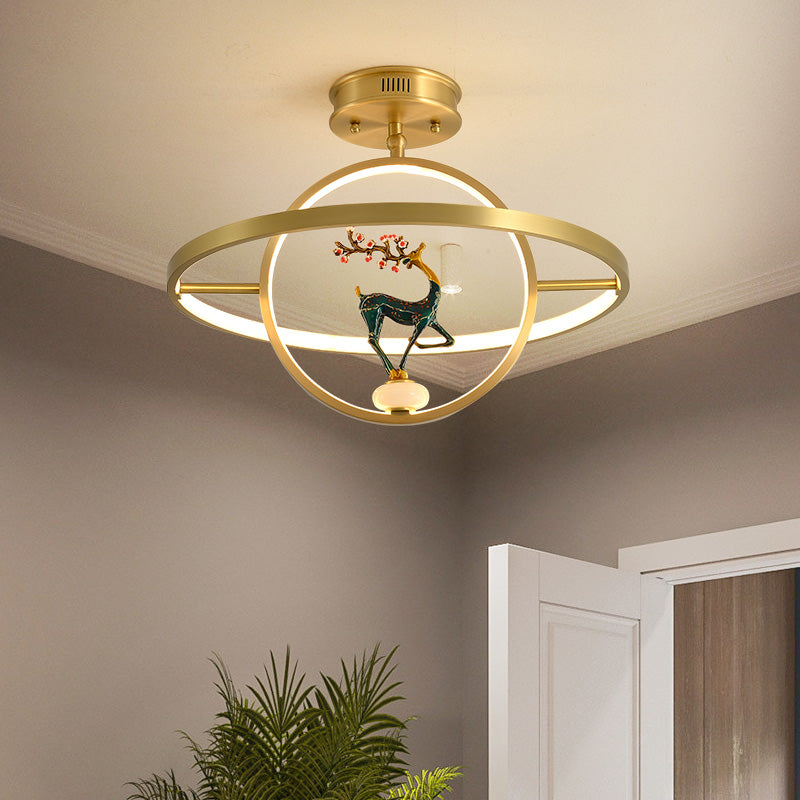 Modern Style Linear Shade Ceiling Light Metal Ceiling Light Fixture for Bedroom