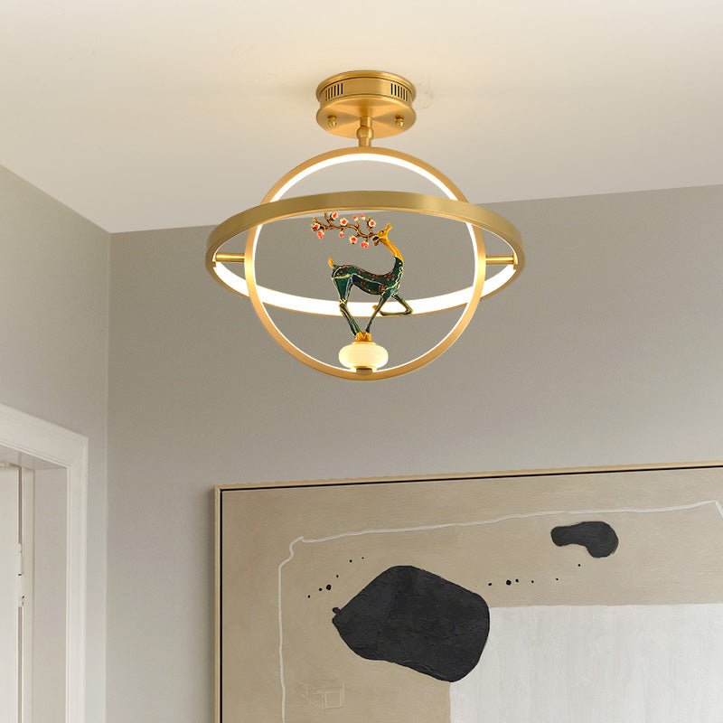 Modern Style Linear Shade Ceiling Light Metal Ceiling Light Fixture for Bedroom