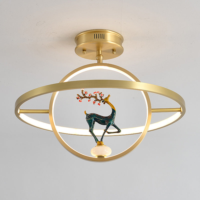 Modern Style Linear Shade Ceiling Light Metal Ceiling Light Fixture for Bedroom