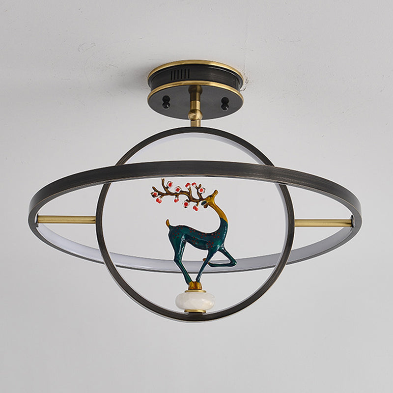 Modern Style Linear Shade Ceiling Light Metal Ceiling Light Fixture for Bedroom