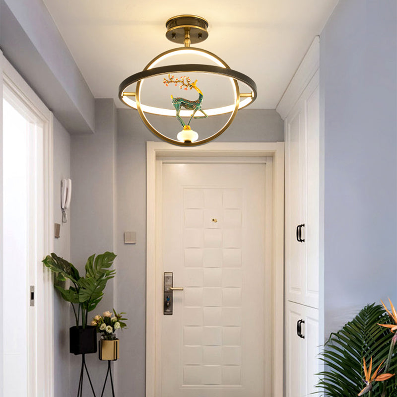 Modern Style Linear Shade Ceiling Light Metal Ceiling Light Fixture for Bedroom