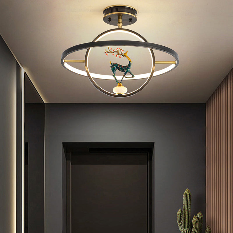 Modern Style Linear Shade Ceiling Light Metal Ceiling Light Fixture for Bedroom