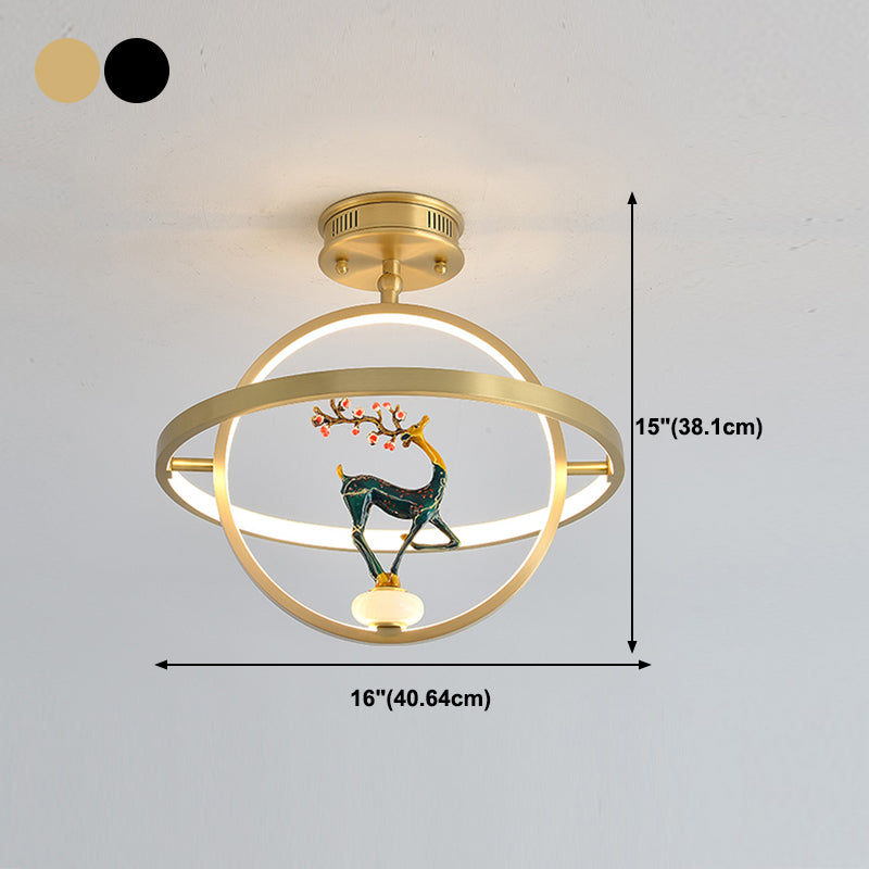 Modern Style Linear Shade Ceiling Light Metal Ceiling Light Fixture for Bedroom