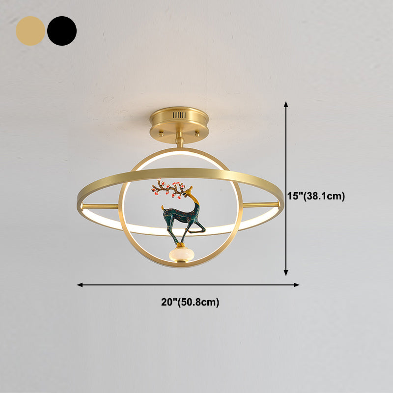 Modern Style Linear Shade Ceiling Light Metal Ceiling Light Fixture for Bedroom