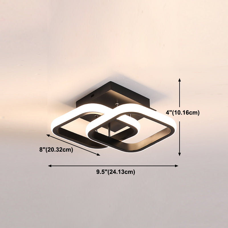 Modern Style Geometry Shade Ceiling Light Metal 2 Headed Ceiling Light for Restaurant