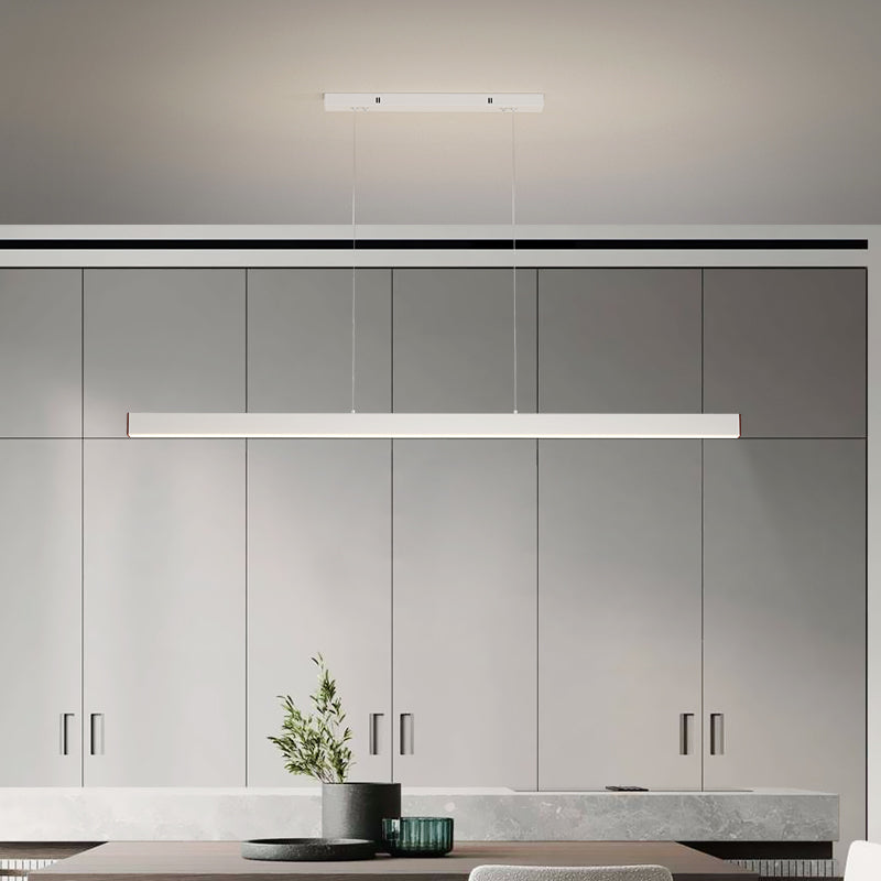 Modern Metal Island Lamp Linear 1-Light Restaurant Pendant Light with Acrylic Shade