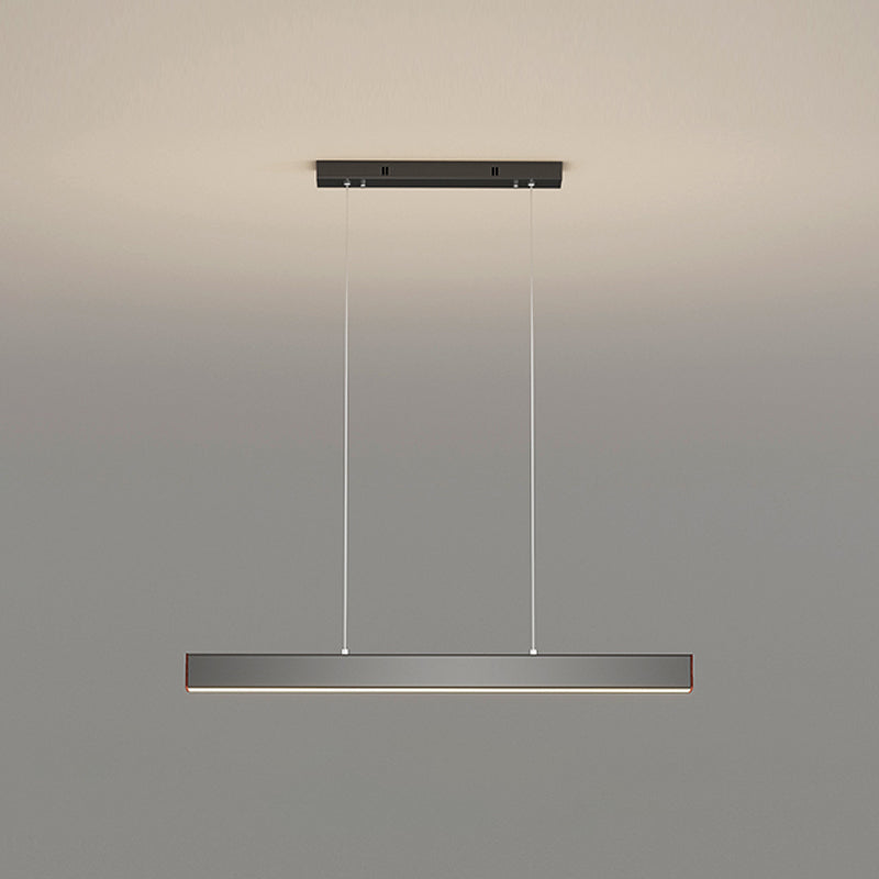 Modern Metal Island Lamp Linear 1-Light Restaurant Pendant Light with Acrylic Shade
