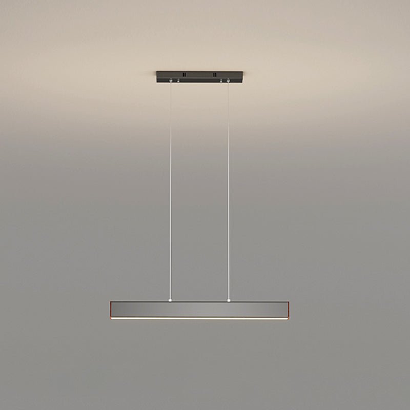 Modern Metal Island Lamp Linear 1-Light Restaurant Pendant Light with Acrylic Shade