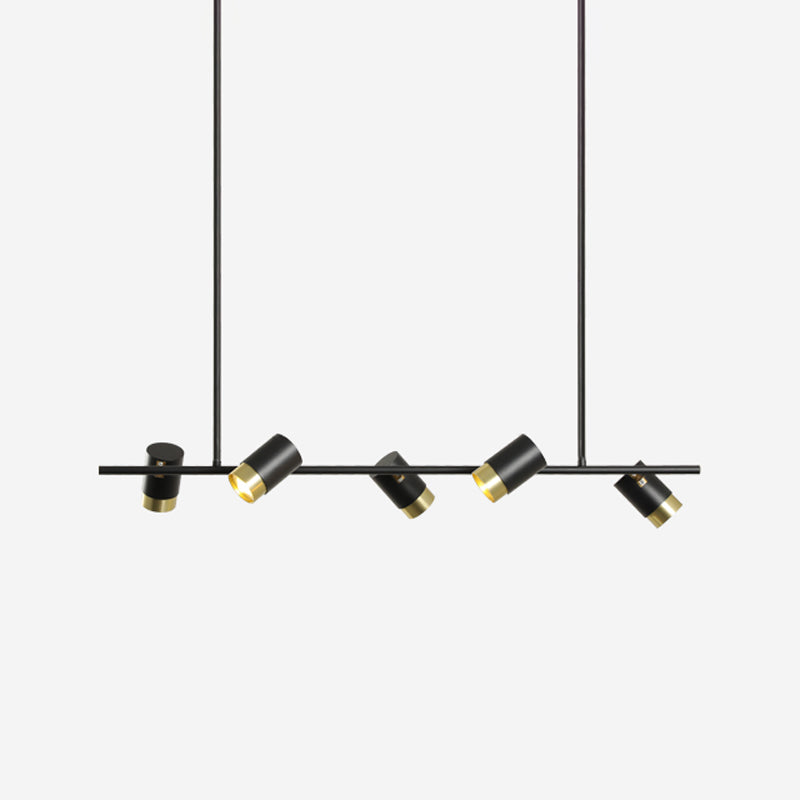 Contemporary Style Cylinder Island Lighting Ideas Metal Island Light Fixtures in Black