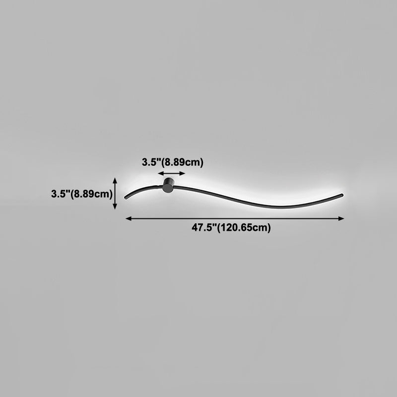 Metal Linear Wall Mounted Lamps Modern Style 1 Light Wall Lighting Fixtures