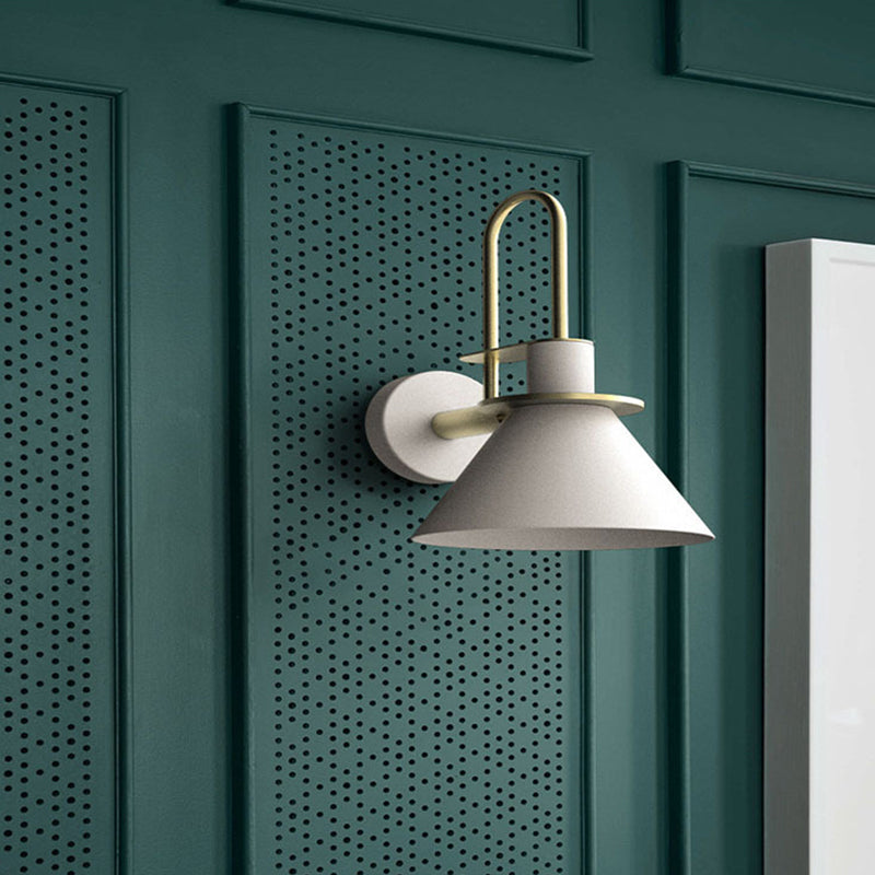 Metal Flared Wall Mounted Lamps Modern Style 1 Light Wall Lighting Fixtures