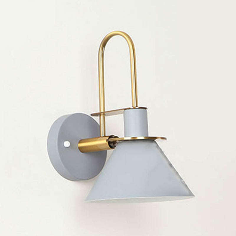 Metal Flared Wall Mounted Lamps Modern Style 1 Light Wall Lighting Fixtures