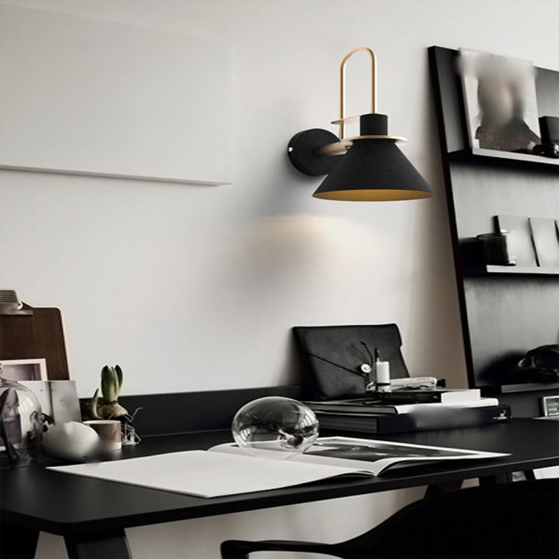 Metal Flared Wall Mounted Lamps Modern Style 1 Light Wall Lighting Fixtures