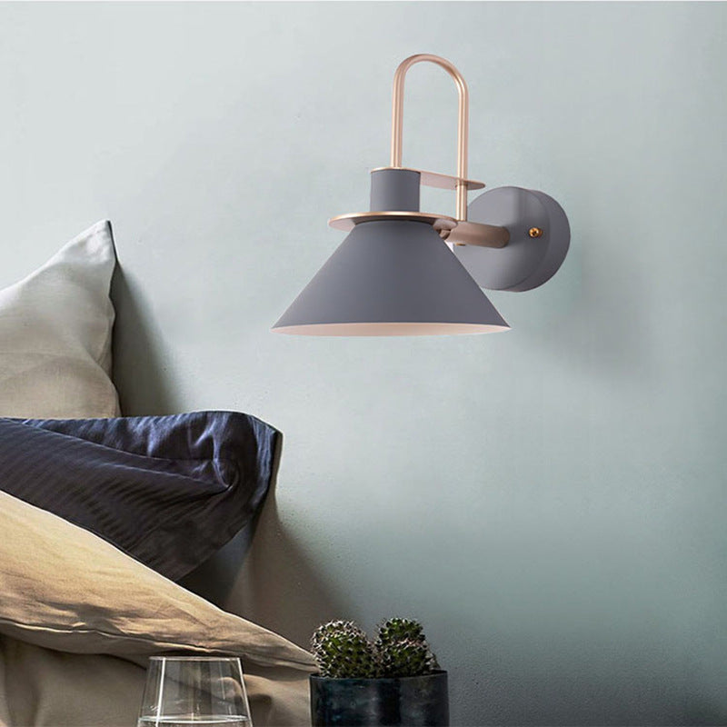Metal Flared Wall Mounted Lamps Modern Style 1 Light Wall Lighting Fixtures