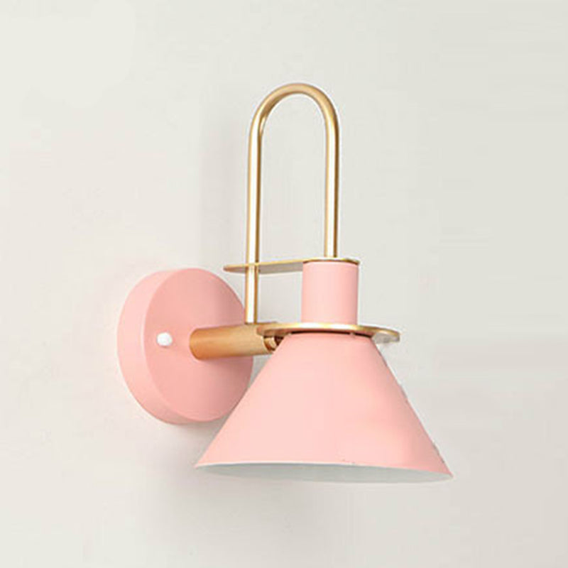 Metal Flared Wall Mounted Lamps Modern Style 1 Light Wall Lighting Fixtures