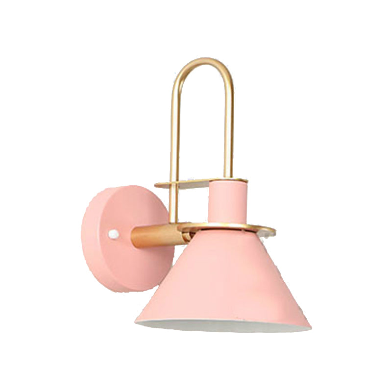 Metal Flared Wall Mounted Lamps Modern Style 1 Light Wall Lighting Fixtures