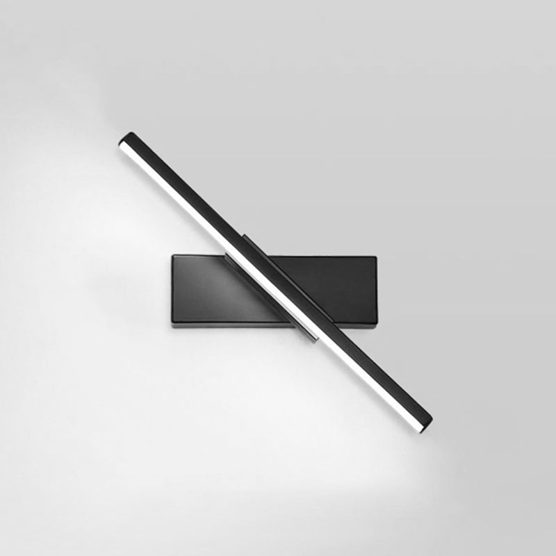 Modern Metal Wall Light Straight Rotatable 12" Wide Wall Sconce for Bedroom