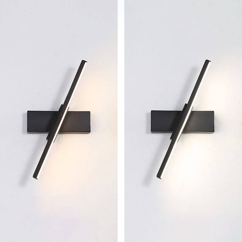 Modern Metal Wall Light Straight Rotatable 12" Wide Wall Sconce for Bedroom