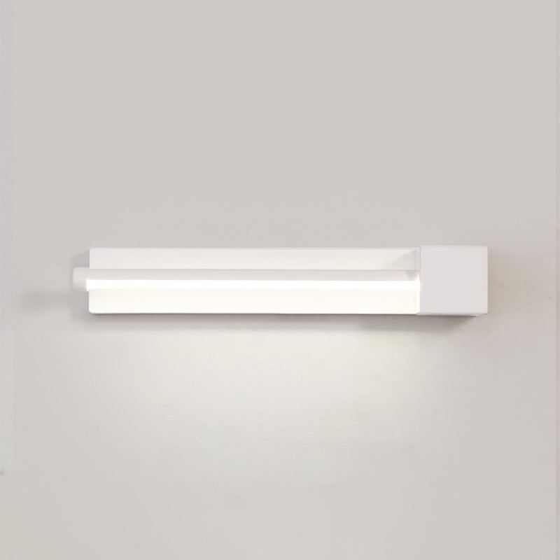 Modern Metal Wall Light Straight Rotatable 12" Wide Wall Sconce for Bedroom