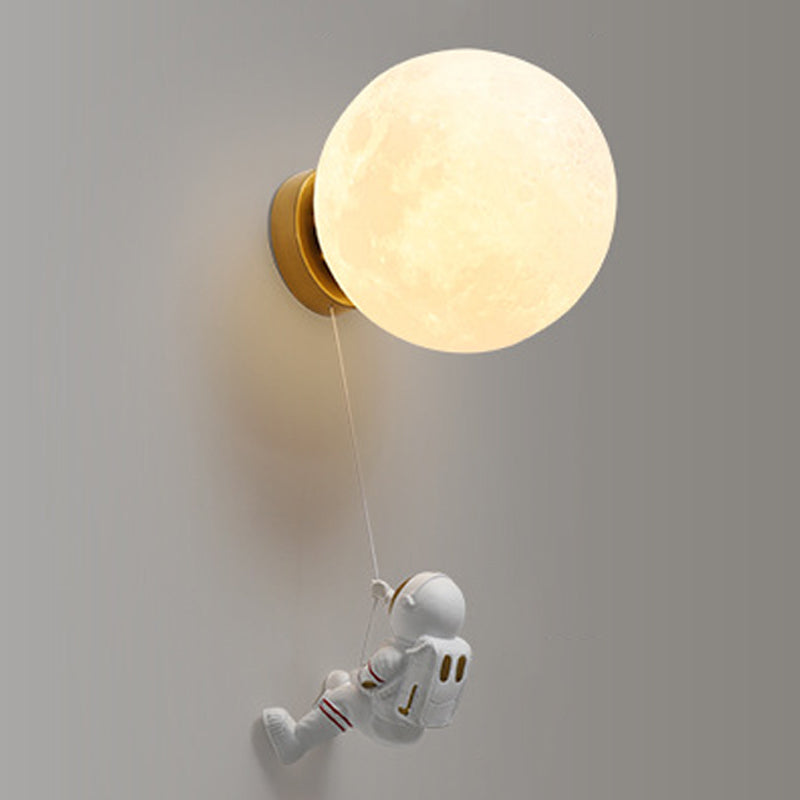 Modern Style Wall Mount Light 1-Light LED Wall Sconce Light with Glass Shade for Bedside