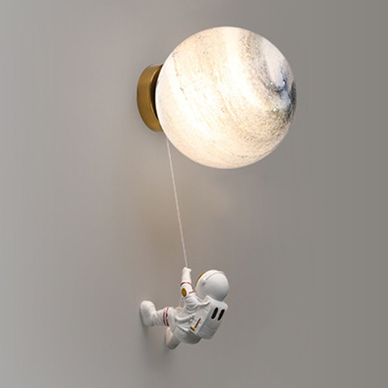 Modern Style Wall Mount Light 1-Light LED Wall Sconce Light with Glass Shade for Bedside