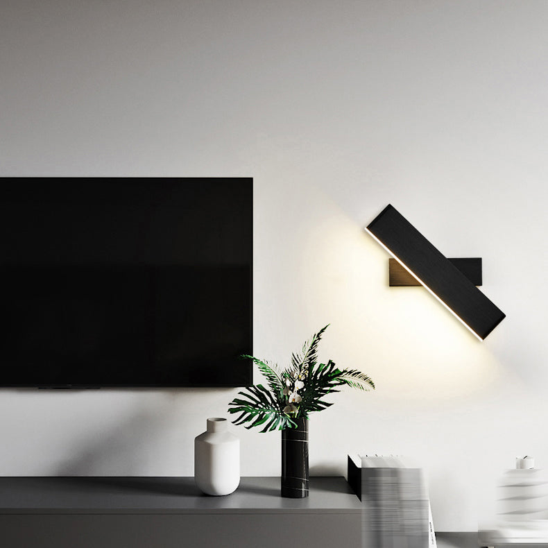 Nordic Style Aluminum Wall Light Rotatable Rectangle LED Wall Lamp for Living Room