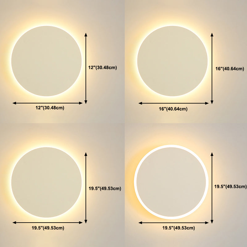 Modern Style Circle Shape Wall Sconce Metal 1 Light Sconce Lighting for Living Room