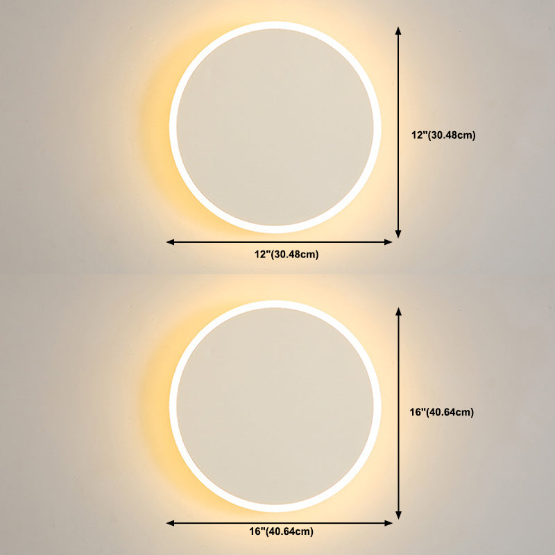 Modern Style Circle Shape Wall Sconce Metal 1 Light Sconce Lighting for Living Room