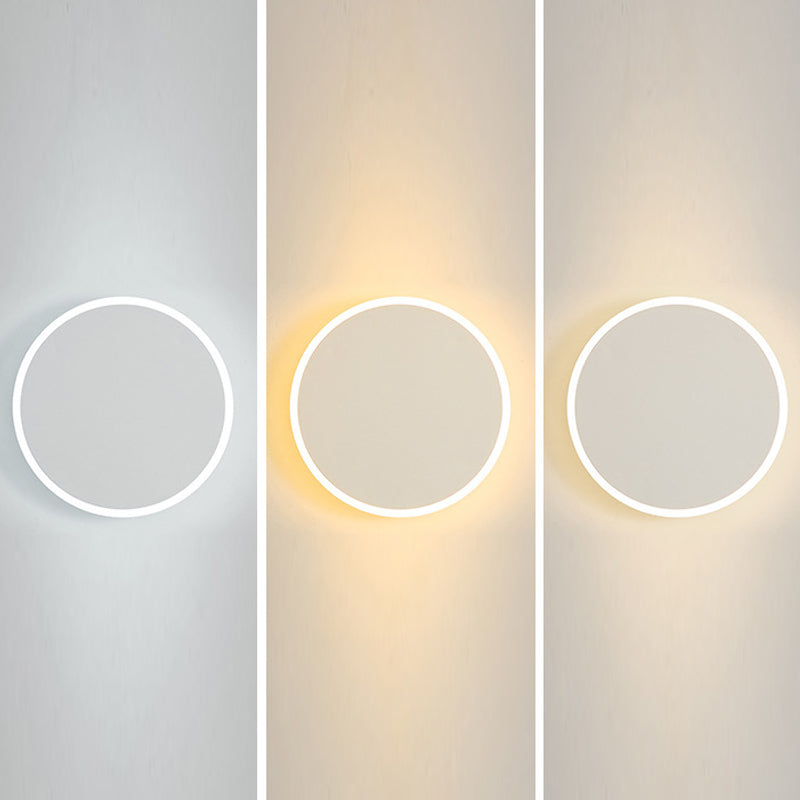 Modern Style Circle Shape Wall Sconce Metal 1 Light Sconce Lighting for Living Room