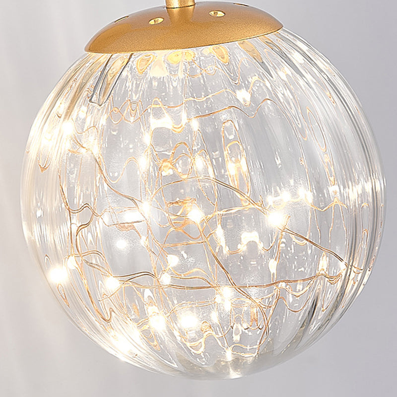 Modern Style Spherical Shape Wall Sconce Glass 1 Light Wall Lighting for Bedroom