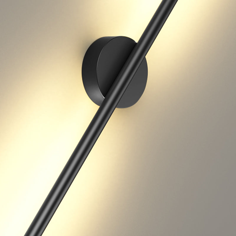 Modern Style Linear Shape Wall Sconce Metal 2 Light Wall Lighting for Living Room