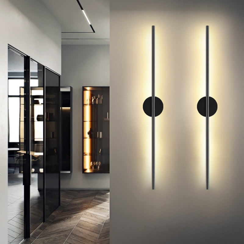 Modern Style Linear Shape Wall Sconce Metal 2 Light Wall Lighting for Living Room