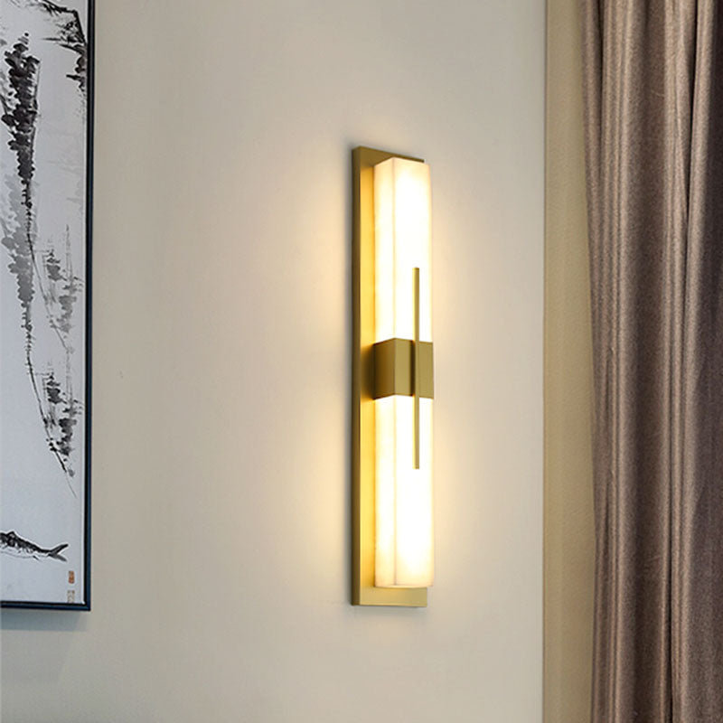 1-Light Modern Wall Sconce Simple Stone Wall Mount Lamp for Living Room